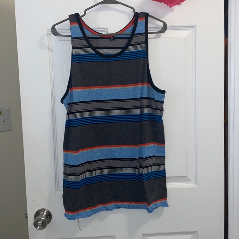 Orange grey and blue muscle shirt